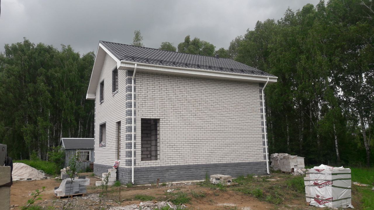 Дом 120м². Газосиликатный блок, силикатный кирпич