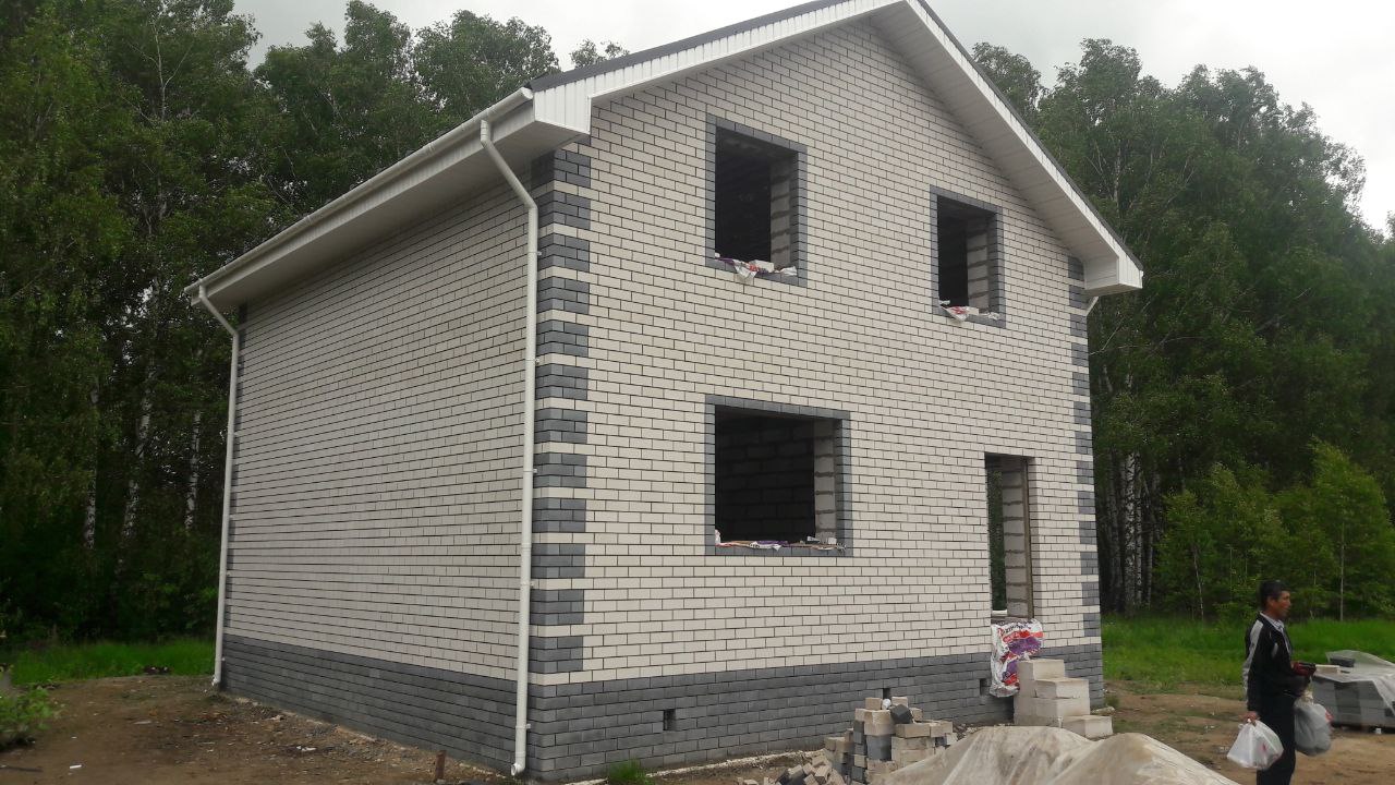 Дом 120м². Газосиликатный блок, силикатный кирпич