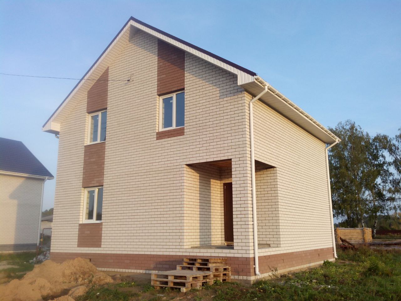 Дом 120м² из газосиликатного блока, силикатного кирпича