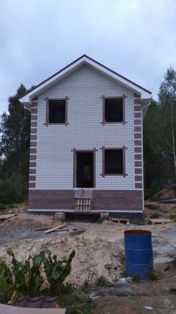 Дом 130м2. Газосиликатный блок, силикатный кирпич