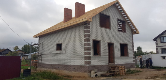 Дом 120м2. Керамический блок, силикатный кирпич
